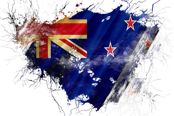 Гранж-старый флаг Новой Зеландии