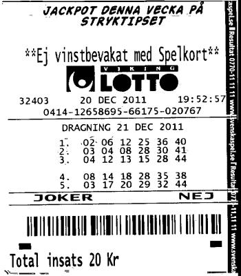 Шведская лотерея Viking Lotto