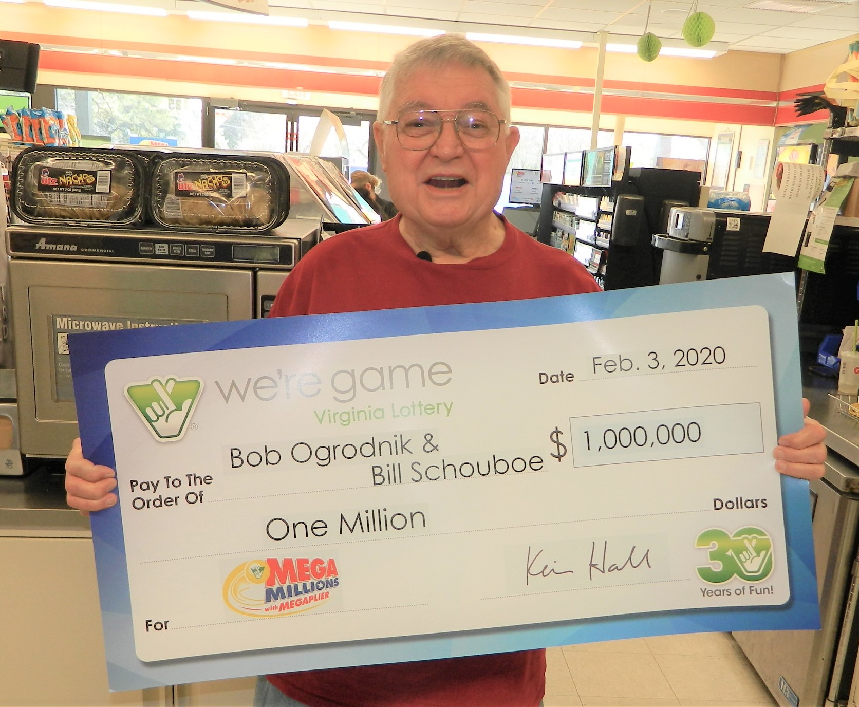 Боб Огродник из Вирджинии-Бич выиграл один миллион долларов в американскую лотерею Mega Millions